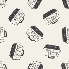 doodle pet carrier seamless pattern background N5