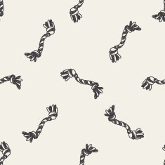 doodle dog rope bone seamless pattern background