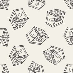 aquarium doodle seamless pattern background