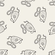 doodle toy mouse seamless pattern background N2