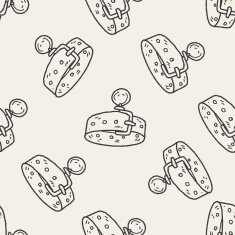 doodle pet collar seamless pattern background N3