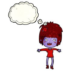 cartoon vampire girl with thought bubble N64