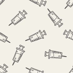 doodle syringes seamless pattern background N6