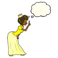 cartoon princess with thought bubble N12