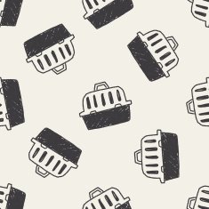 doodle pet carrier seamless pattern background N8