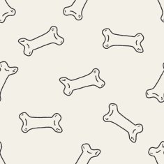 doodle dog food bone seamless pattern background N3