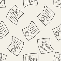 doodle certificate seamless pattern background