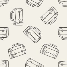 doodle briefcase seamless pattern background