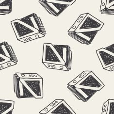 bookshelf doodle seamless pattern background