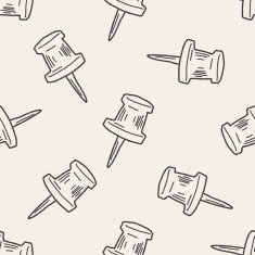 doodle pushpin seamless pattern background N3