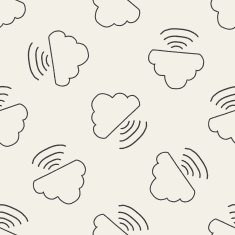internet cloud doodle drawing seamless pattern background N13