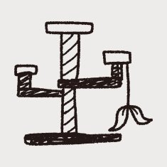 Pet cat tree doodle N14