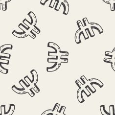 doodle euro seamless pattern background