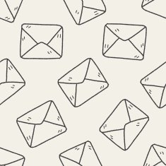 Doodle Mail seamless pattern background N2