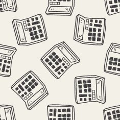 Doodle Calculator seamless pattern background