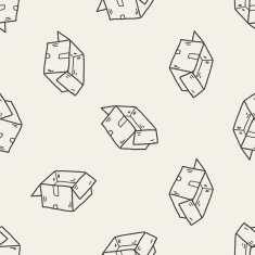 Doodle Box seamless pattern background N5