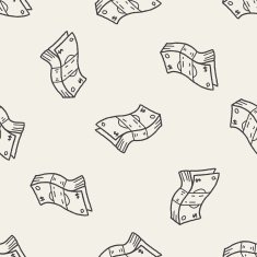 doodle money seamless pattern background N2