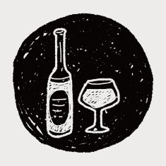 wine bottle doodle N12