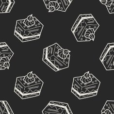 doodle cake seamless pattern background N38