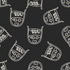 afternoon tea doodle seamless pattern background N4