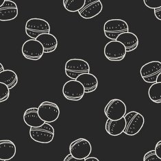 macaron doodle seamless pattern background