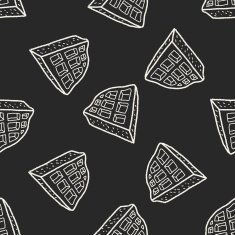 waffle doodle seamless pattern background N4