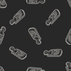 cutting board doodle seamless pattern background N4