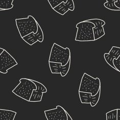 toast doodle drawing seamless pattern background N7