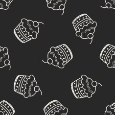 doodle cake seamless pattern background N39