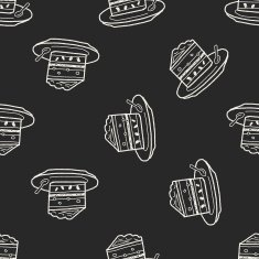 doodle cake seamless pattern background N40
