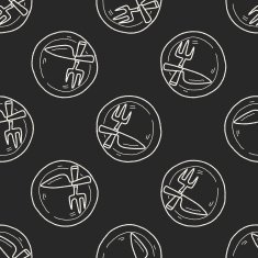 dishware doodle seamless pattern background N5