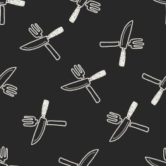 dishware doodle seamless pattern background N7