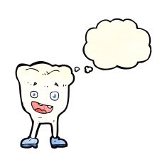 cartoon tooth with thought bubble N5