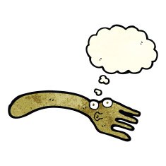 cartoon fork with thought bubble N2
