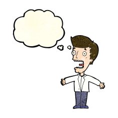 cartoon screaming man with thought bubble N3