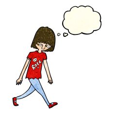 cartoon teenager with thought bubble N3