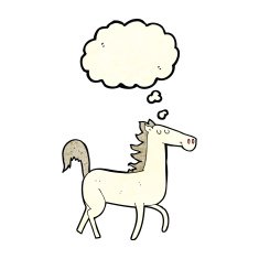 cartoon horse with thought bubble N11