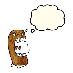 cartoon furious man shouting with thought bubble N4