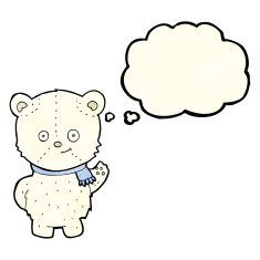 cute cartoon polar bear with thought bubble N19
