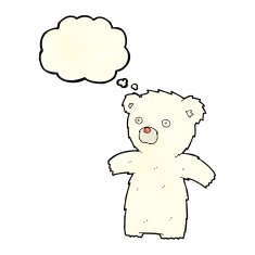 cartoon polar bear with thought bubble N21