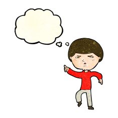 cartoon annoyed man with thought bubble N23