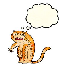 cartoon tiger with thought bubble N2