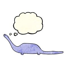cartoon dinosaur with thought bubble N12