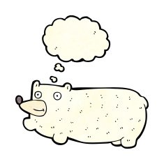 funny cartoon bear with thought bubble N11