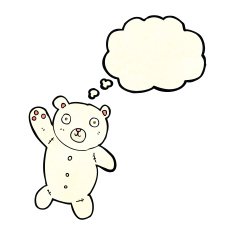 cartoon cute polar teddy bear with thought bubble N2