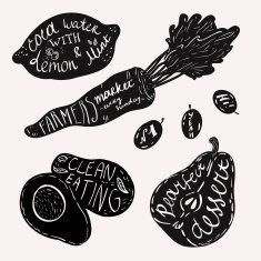 Lettering on fruits and vegetables