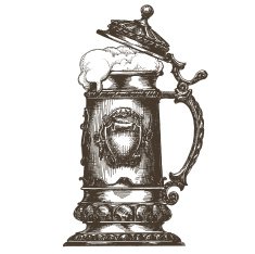retro mug of beer on a white background sketch