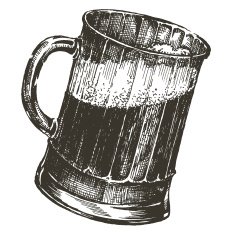 mug of beer on a white background sketch