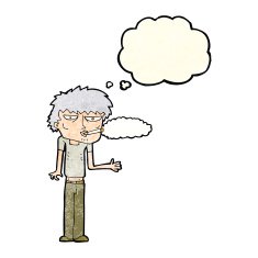cartoon smoker with thought bubble N3