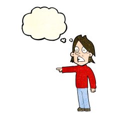 cartoon surprised man with thought bubble N33